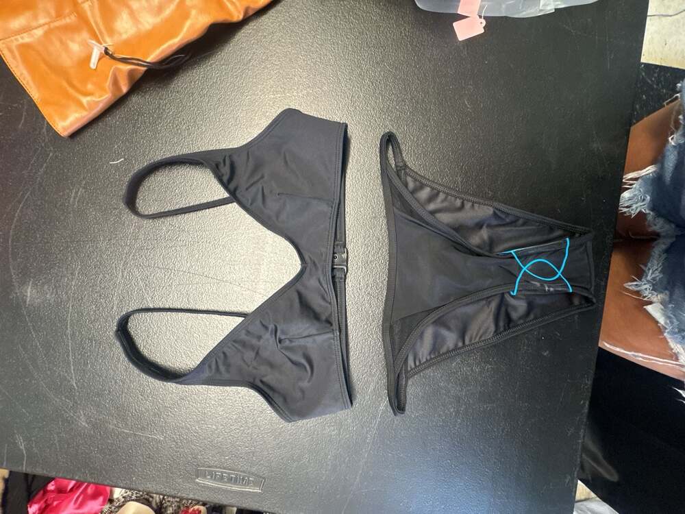 ASOS Design Black Bikini Set with Mesh Detail